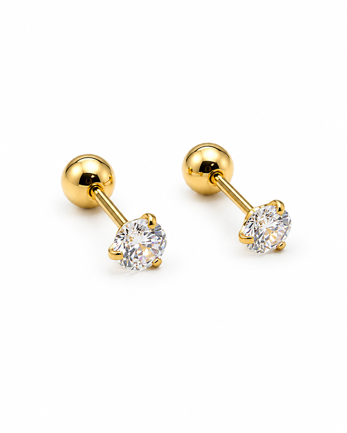 3 mm Gold Round Studs
