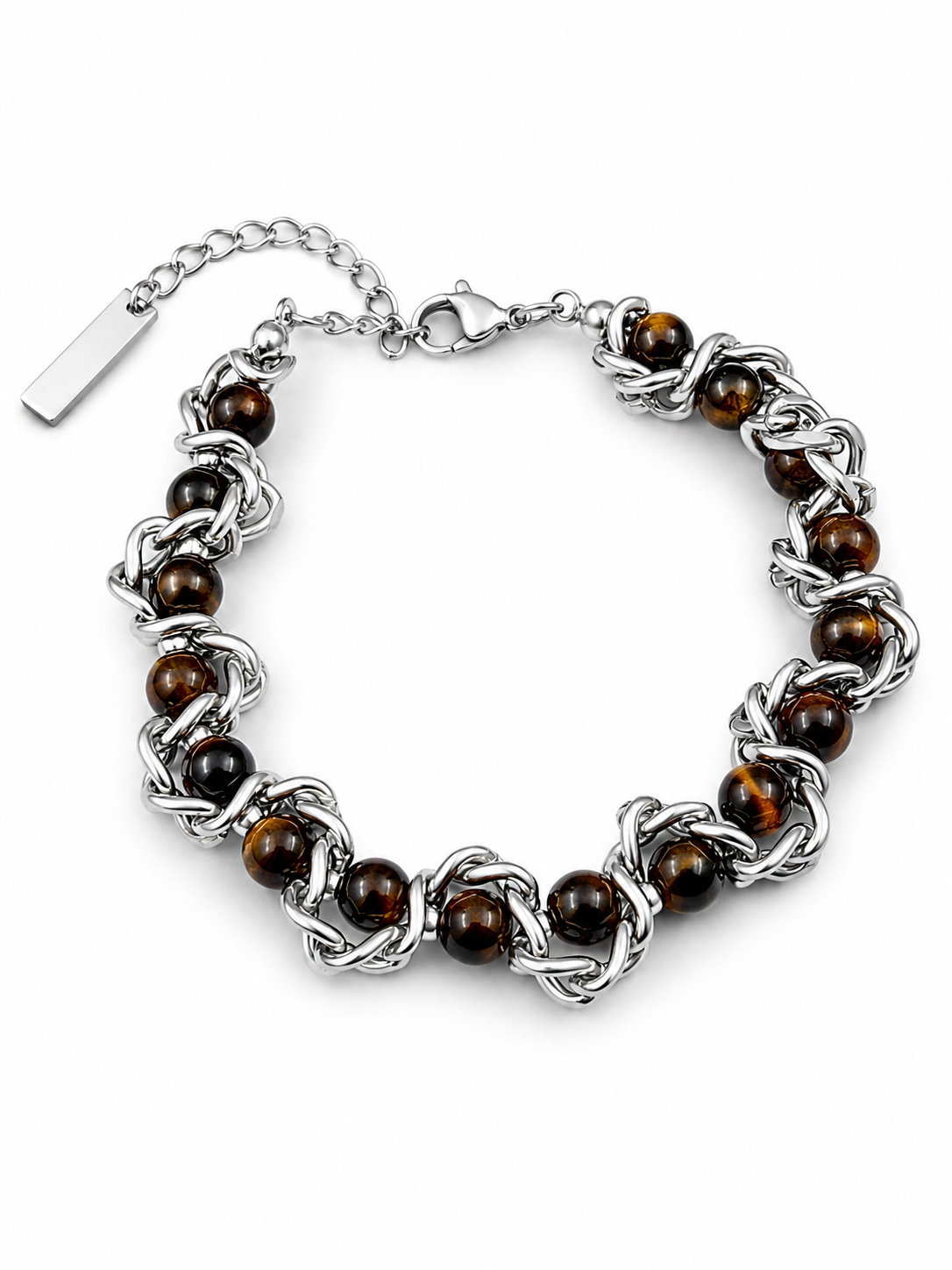 Fusion - Chain Bracelet- knot bracelet Tiger Eye
