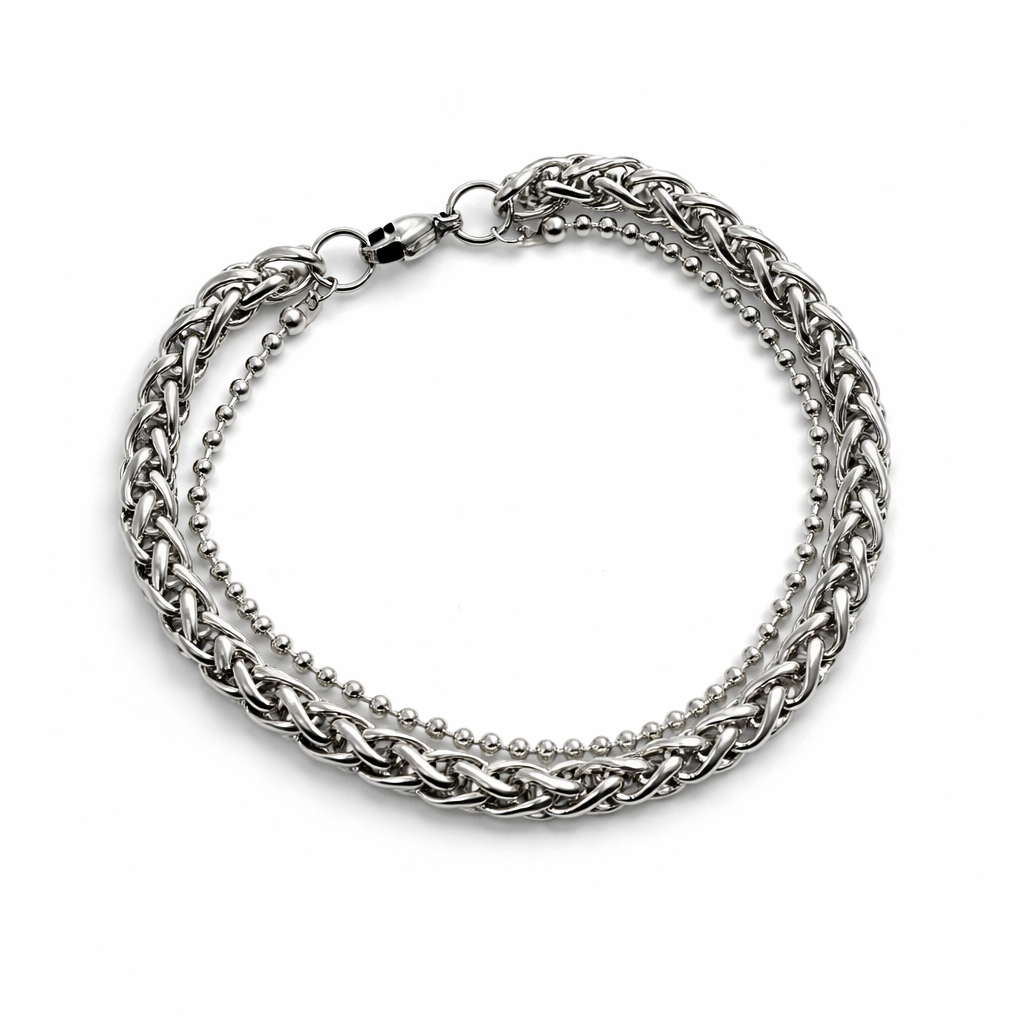 Ball + Wheat Chain Bracelet