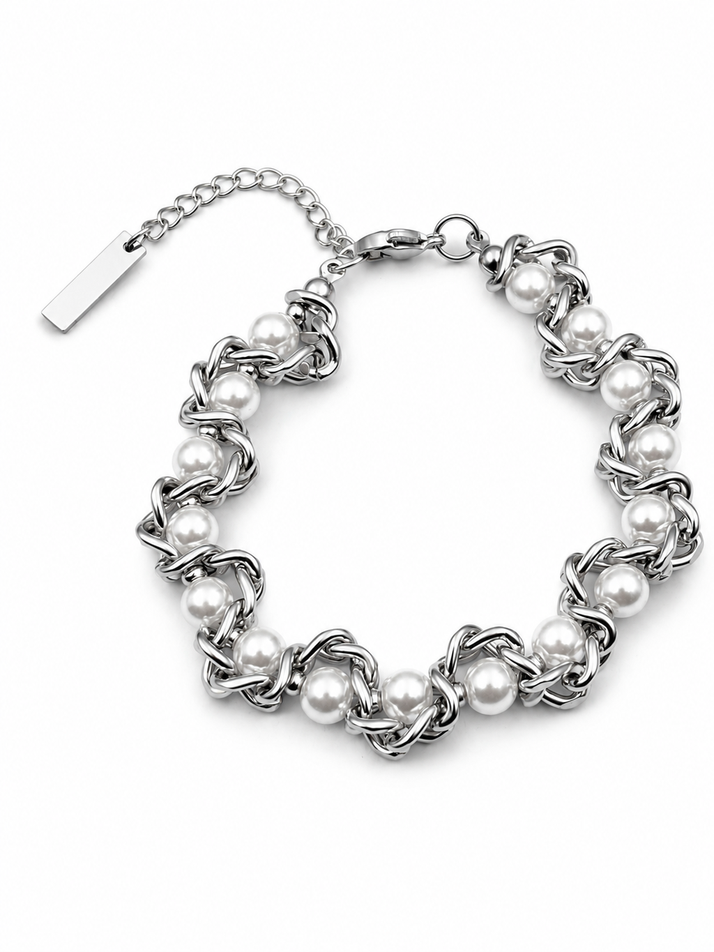 Fusion - Chain Bracelet- knot bracelet - Pearl